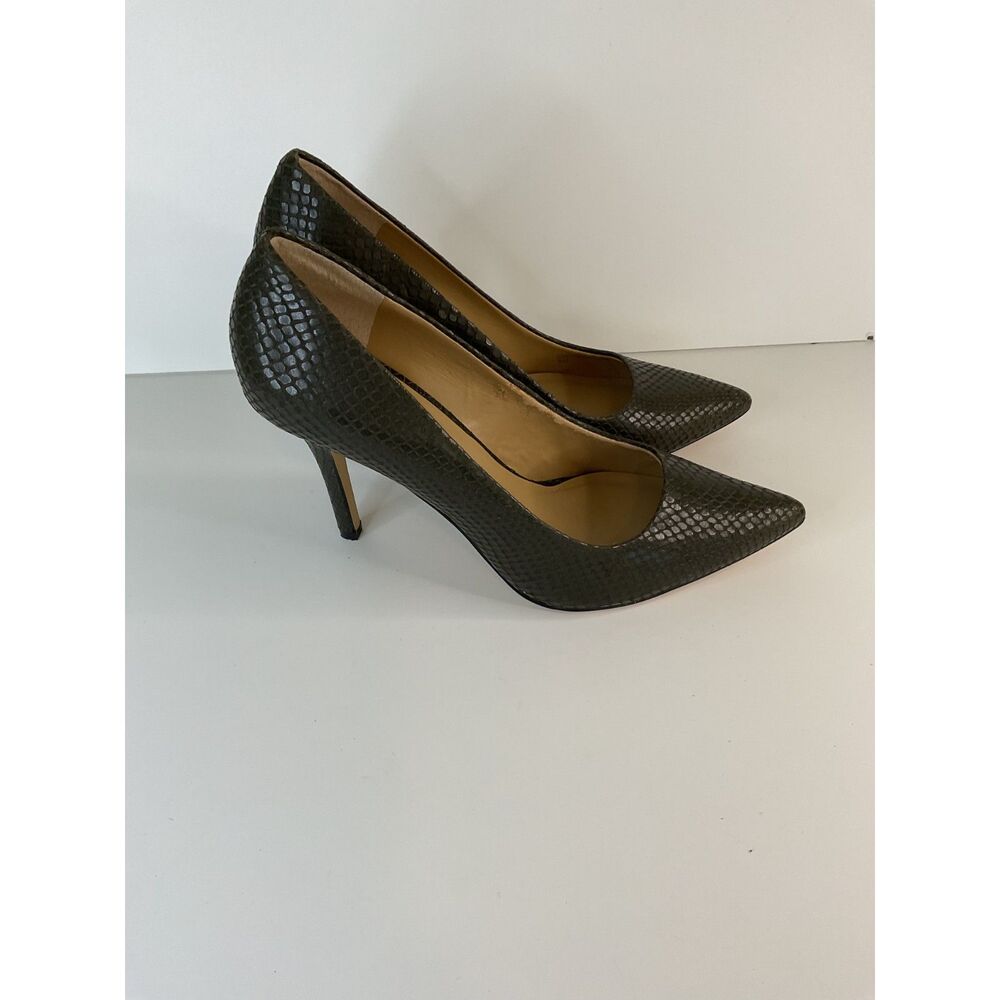 Ann Taylor Leather Snake Print Stiletto Pumps Pointed Toe Size 8 M